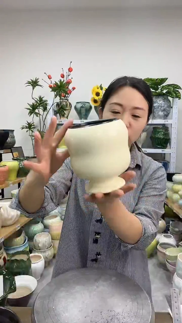 11.22陶瓷花盆直播链接高. 14     口9.5