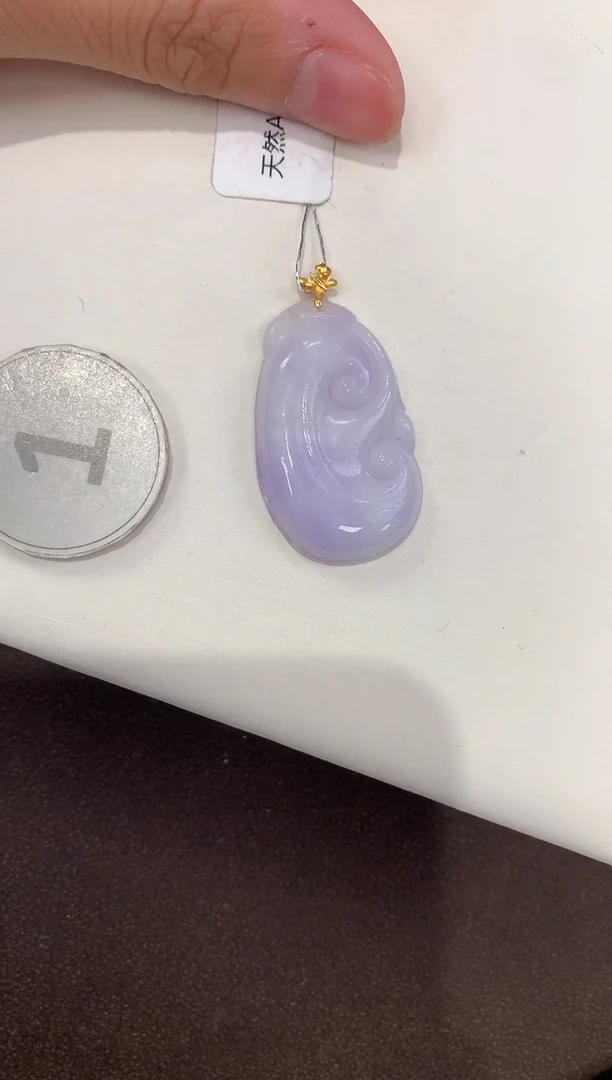 颈饰18K金镶嵌翡翠天然缅甸A货翡翠