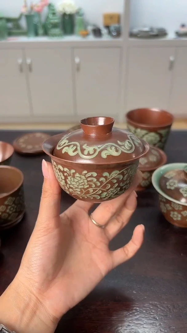 龙泉云间青瓷小米茶器