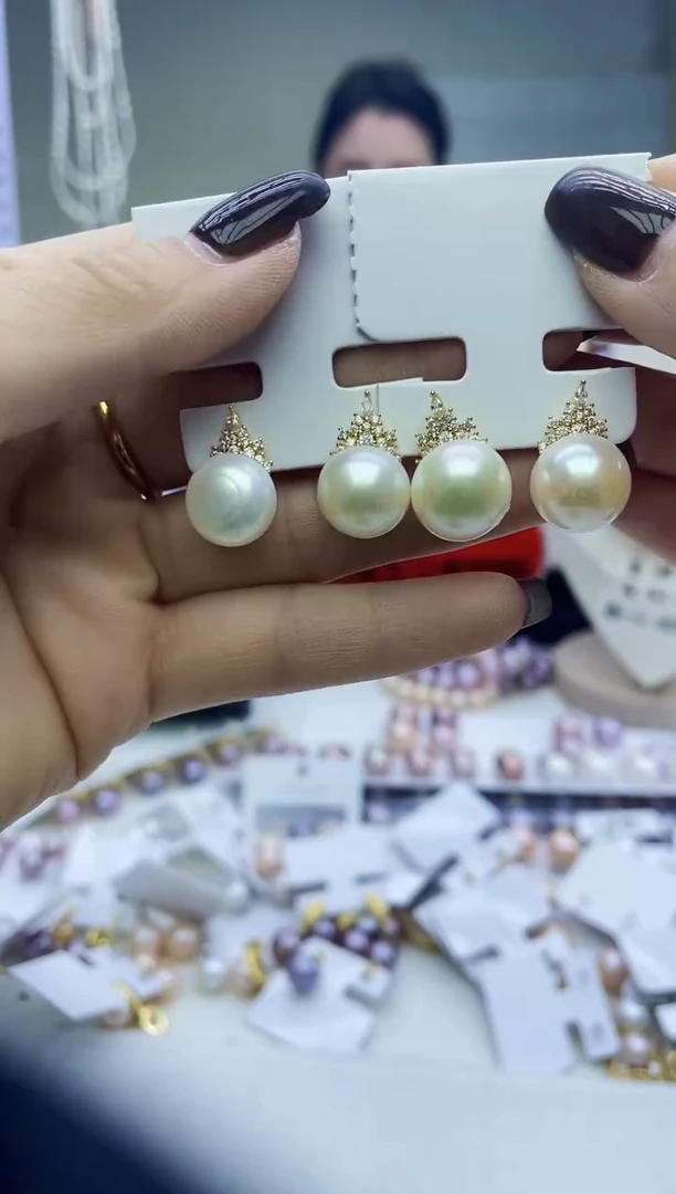 未镶嵌耳饰淡水珍珠白色系 冰雪女王