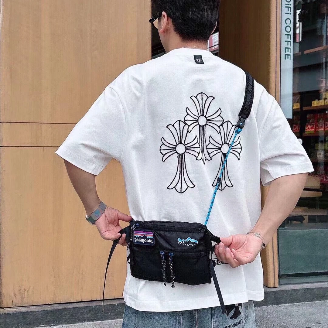 潮牌夏季新款十字架情侣刺绣短袖男女同款宽松ins休闲时尚T恤