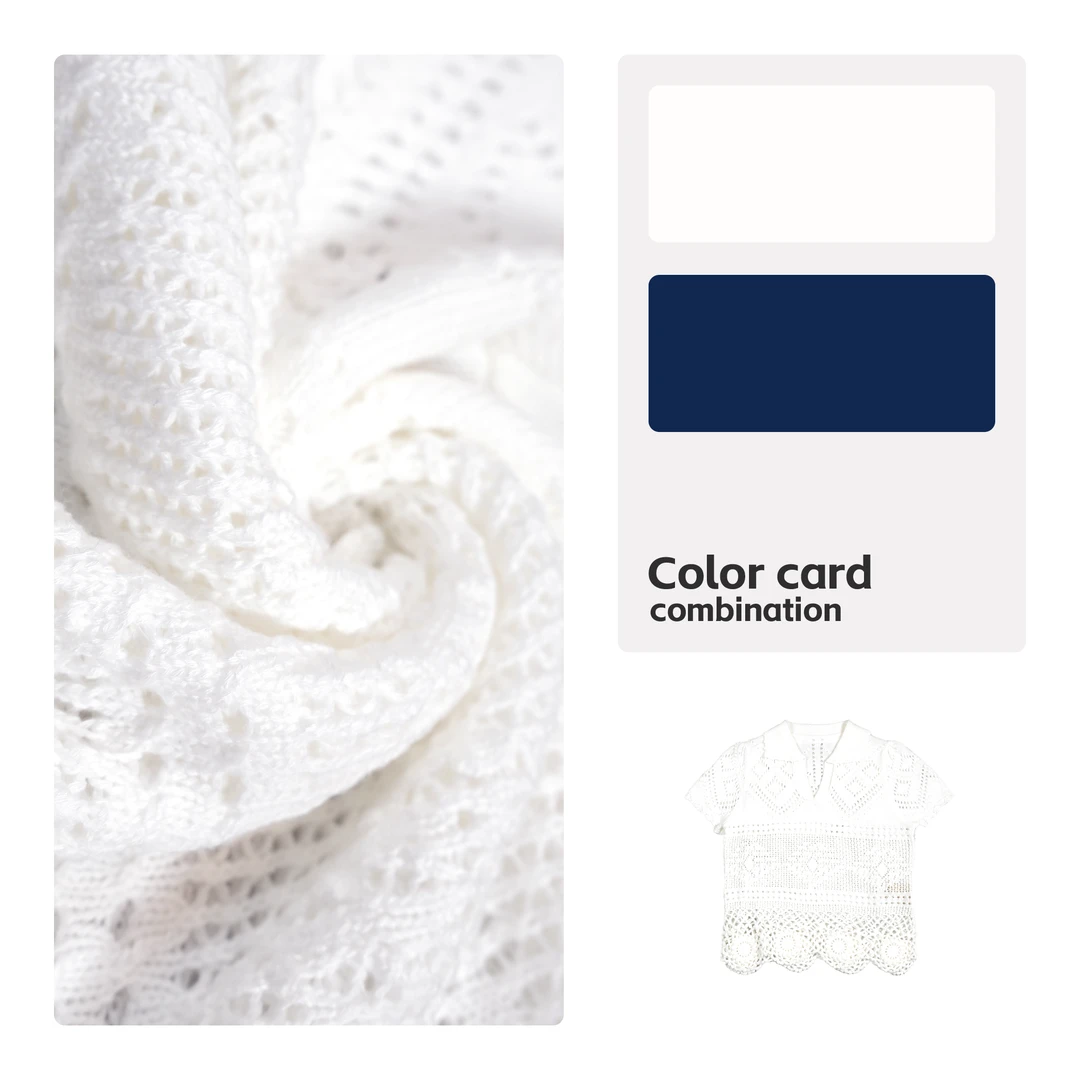 【米儿精选】HITOMI2025新款法式镂空短袖针织衫HS12021