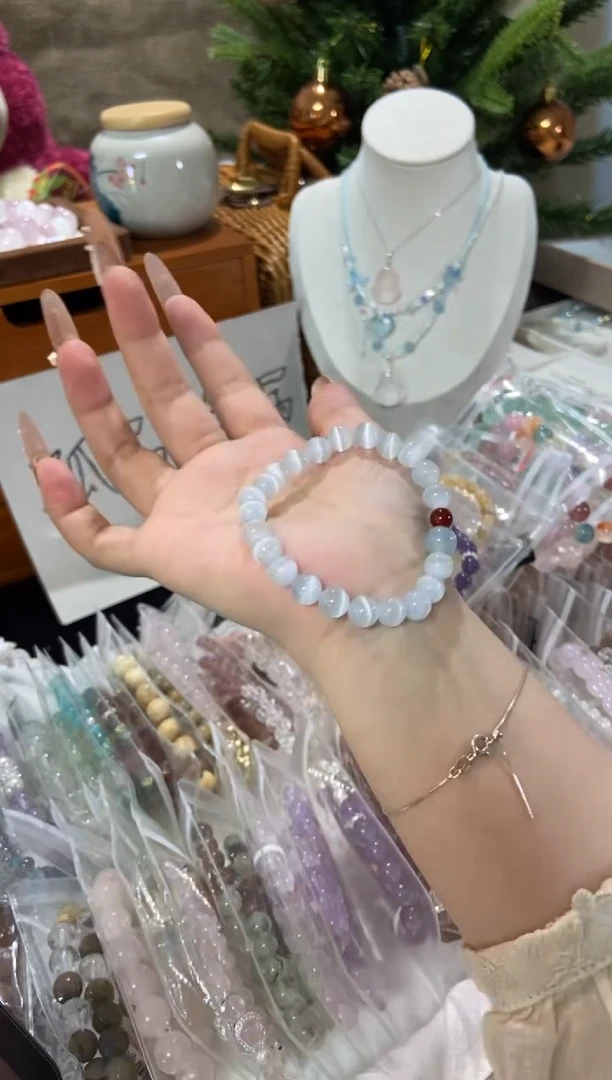 水晶手串未镶嵌孤品捡漏均匀瑕疵介意勿拍