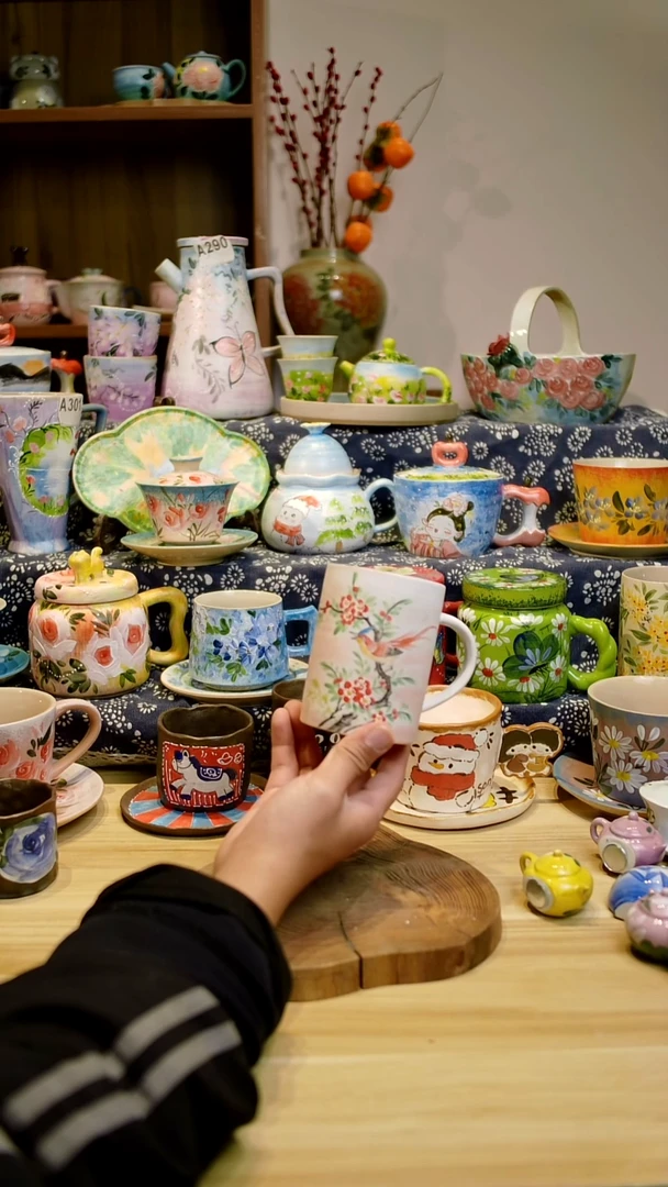 瓷片景德镇釉下彩手绘陶瓷