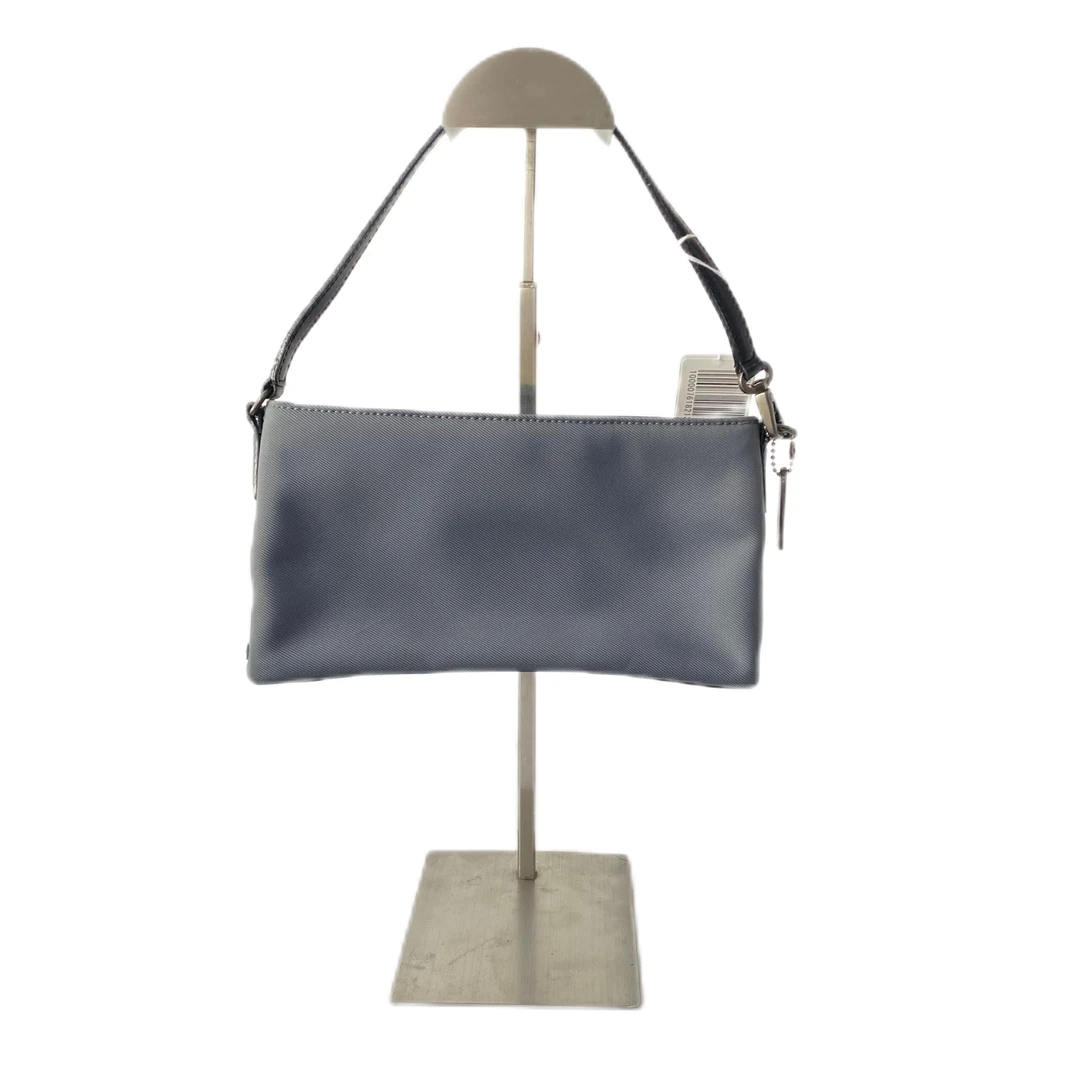 95新 COACH/蔻驰 石墨灰帆布拼皮黑色牛仔时尚单肩腋下包MM-80386