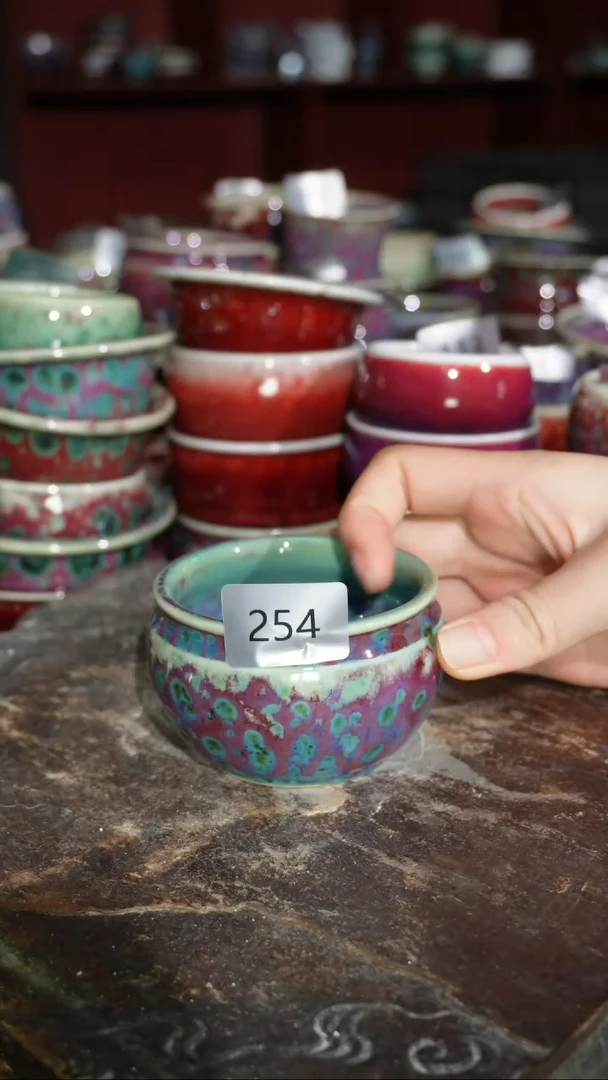 摆件陶精品窑变钧瓷茶器