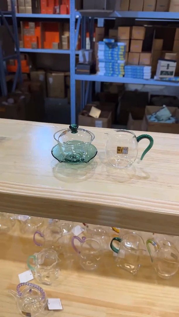 禾器-荷叶盖碗-墨绿色+弘然墨绿++