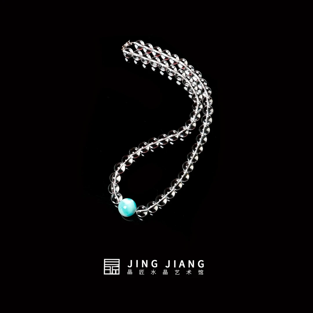 晶匠白水晶海纹石项链 多样性发一 简约