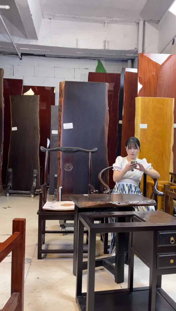 朝*【AD-311大叶紫檀195*71*7+1主5客2茶+黑三角支架*2】