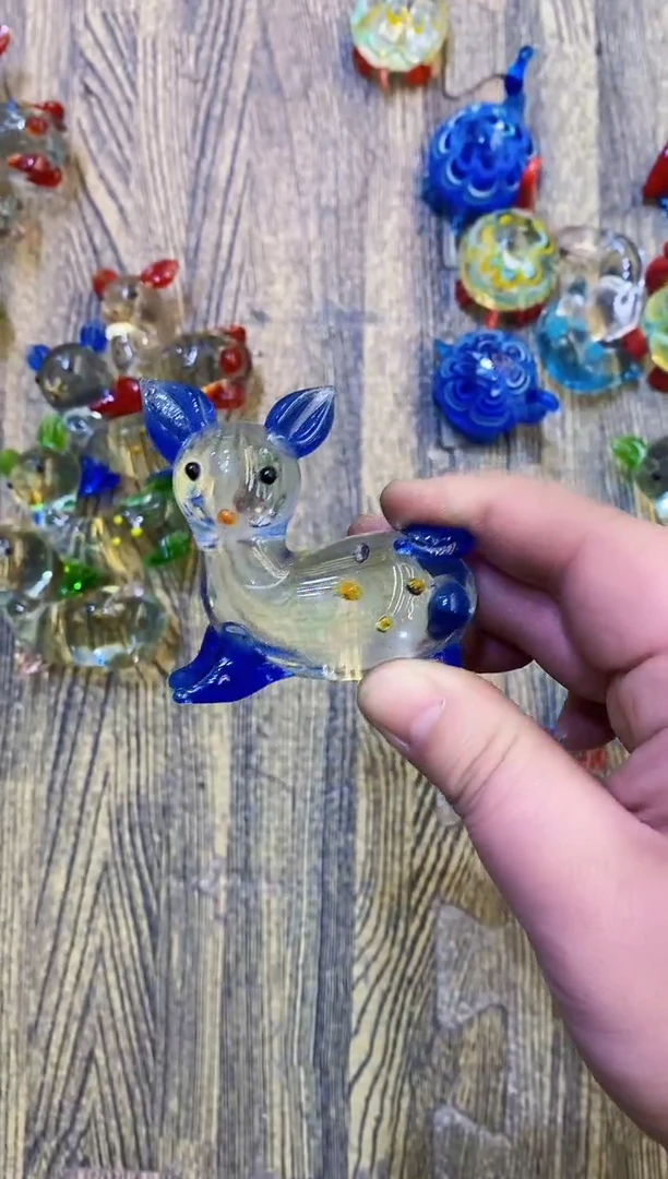 【闪购商品】琉璃手工艺品蓝色兔子