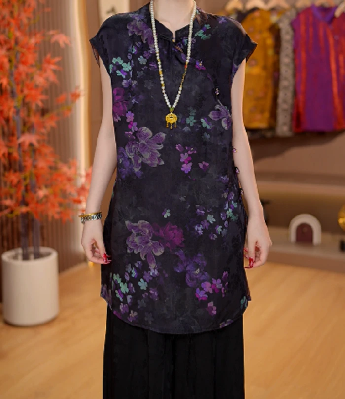 【紫翠屏芳】2025新中式国风宽松显瘦百搭气质温柔上衣女 211035