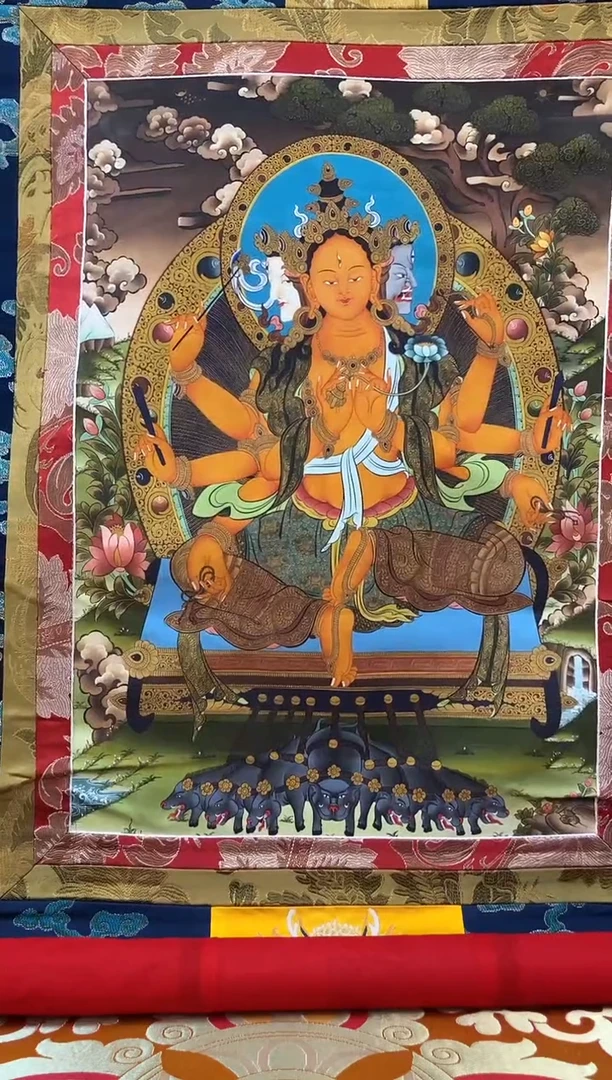 【闪购商品】卷轴画1.3蓝色水波 摩利支天