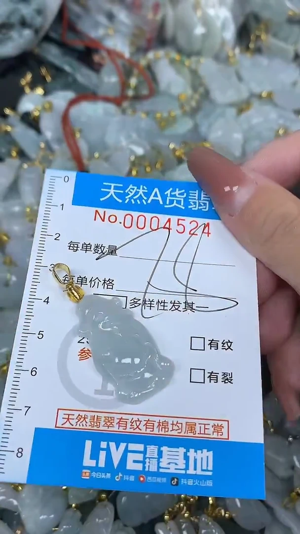 翡翠未镶嵌颈饰净货挂件-4524