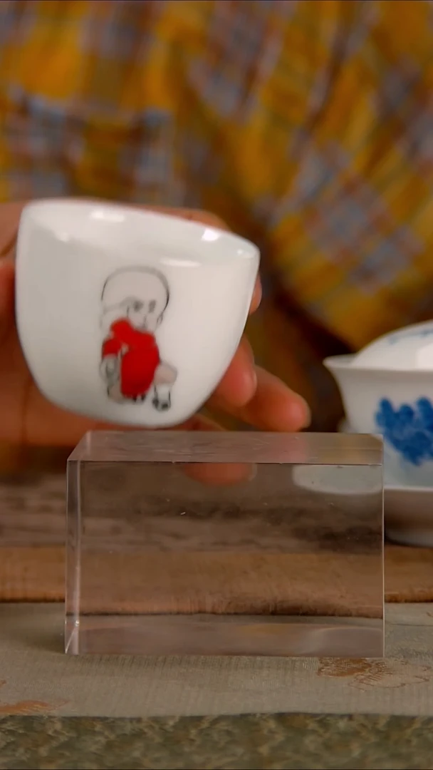 景德镇文祥窑釉下彩手工陶瓷单杯