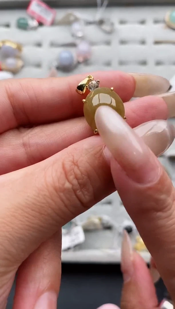 银S925镶嵌戒指翡翠缅甸天然A货翡翠22  7-6