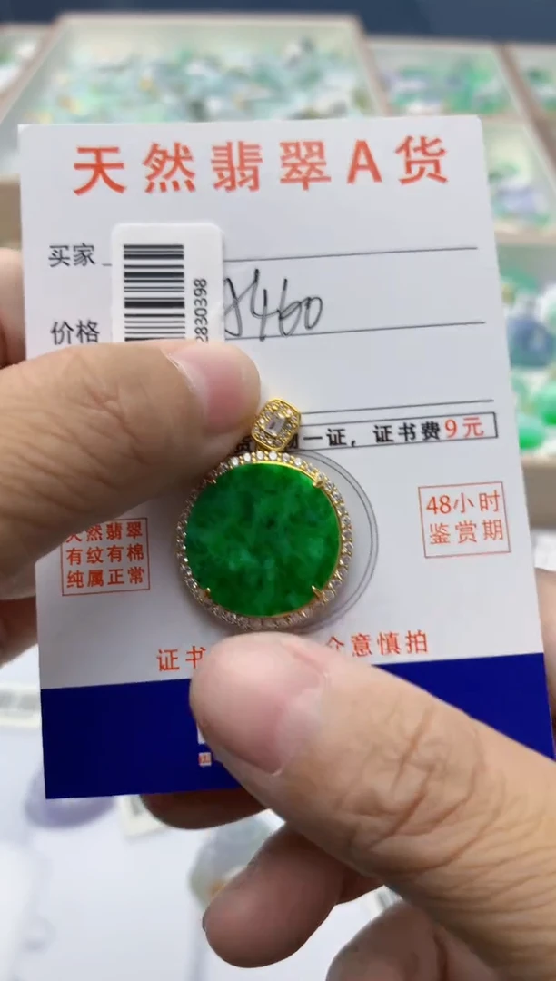 颈饰未镶嵌翡翠天然A货翡翠百元以上9元证书费自理