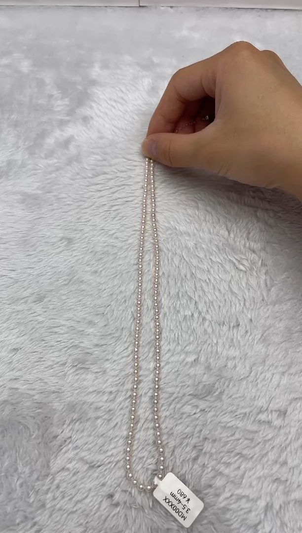 项链银S925镶嵌海水珍珠AK3.5-4mm