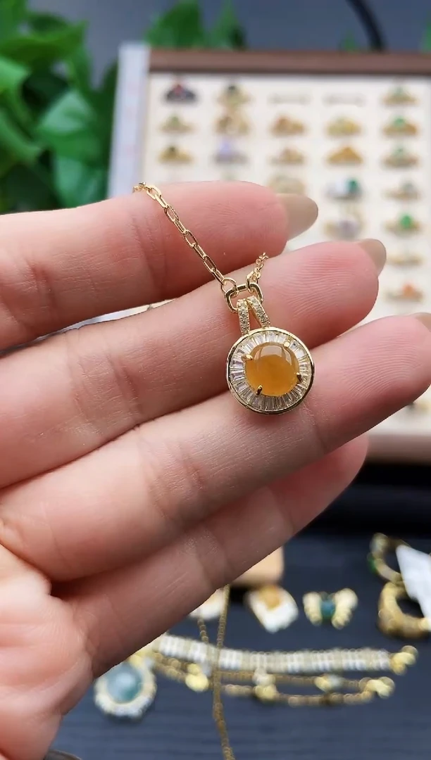 颈饰银S925镶嵌翡翠12