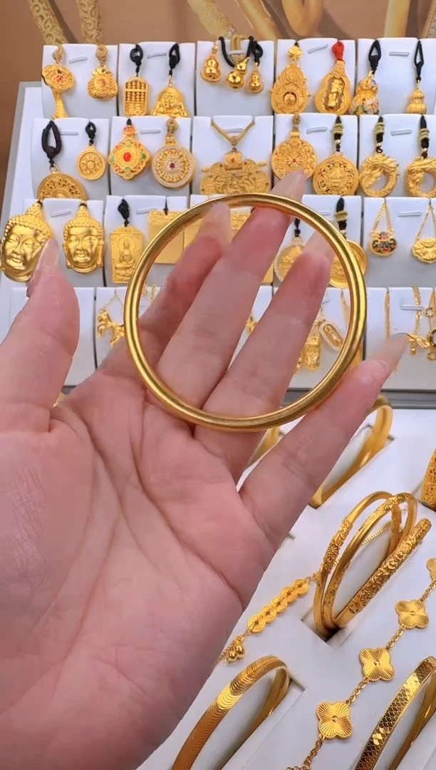 无足银古法素圈手镯 总重29g 外2.3g 58圈口