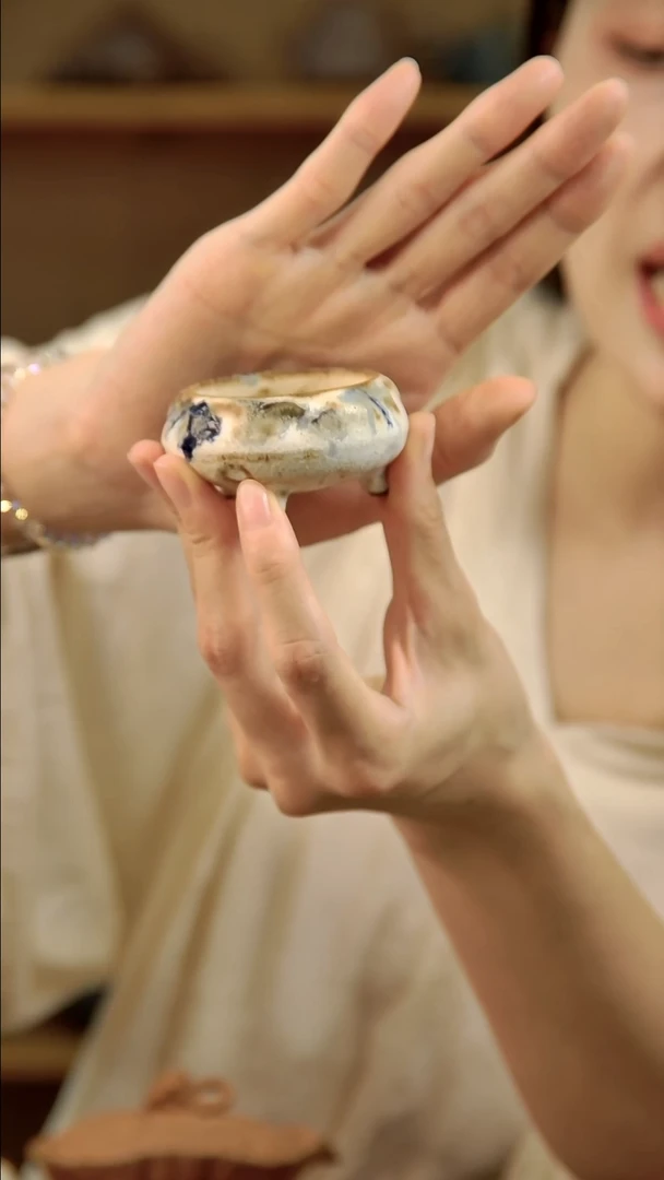 老*言野手作 粉引三足杯