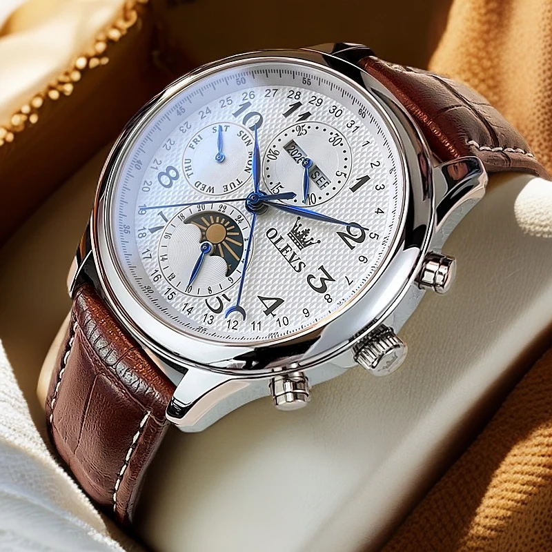 OLEVS/欧利时八针名表休闲百搭潮流气质男款商务男士全自动机械表