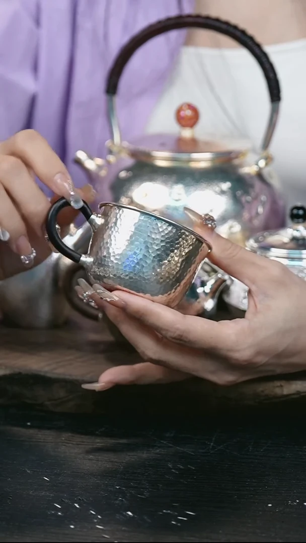 手工素面锤纹大杯999