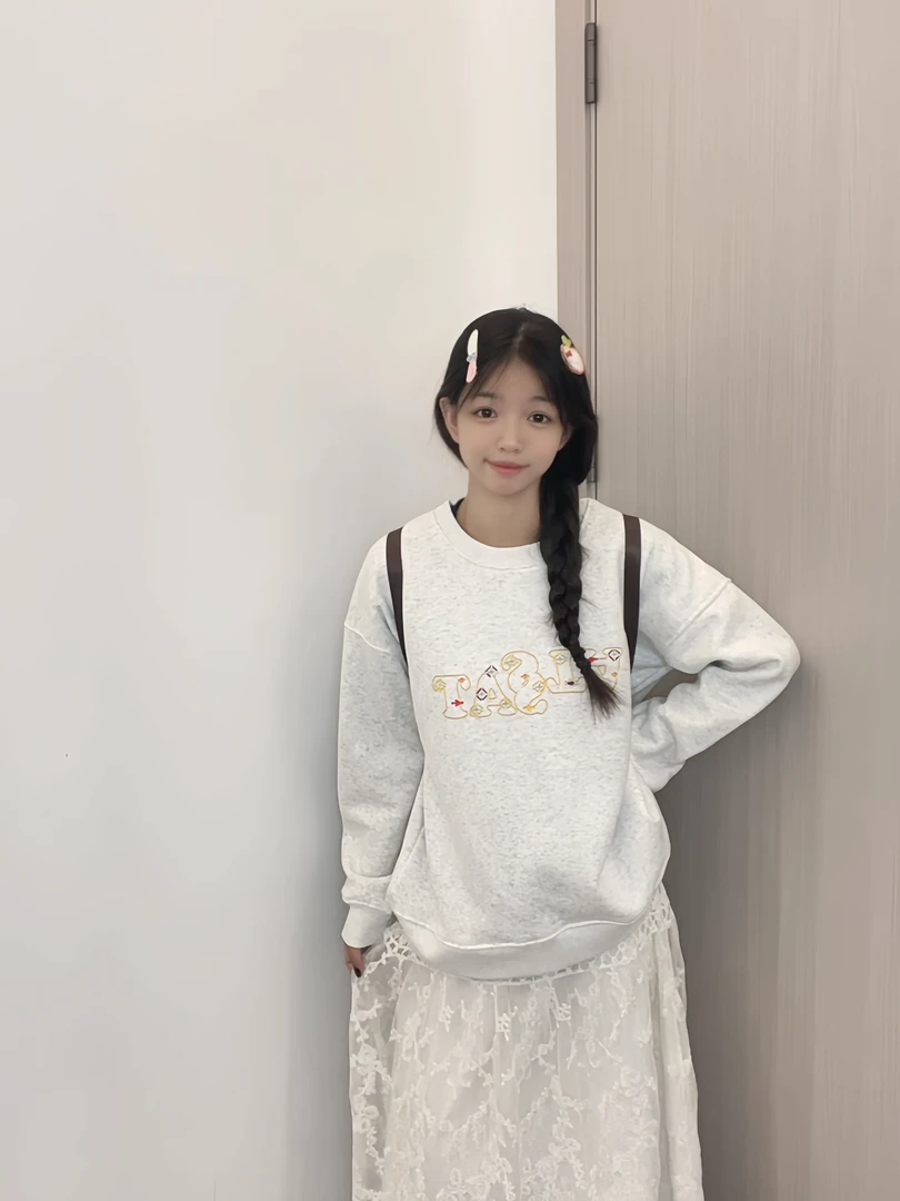 森系不起球卫衣宽松