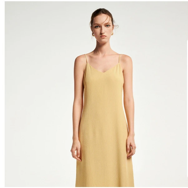 【粉丝专享】Laurel劳芮金盏黄V领吊带连衣裙LWL352Y06500