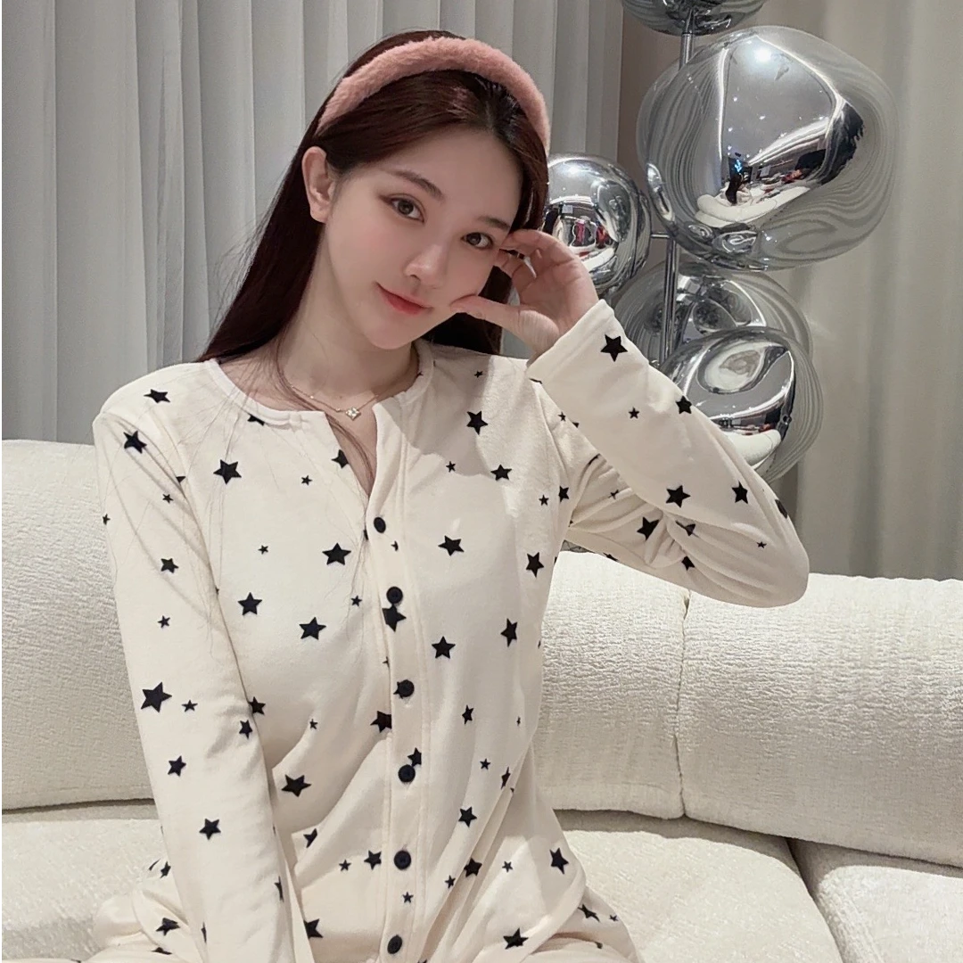 SIEOYJIEA/私迹大榕家viki【白海星】女款长袖时尚家居服套装
