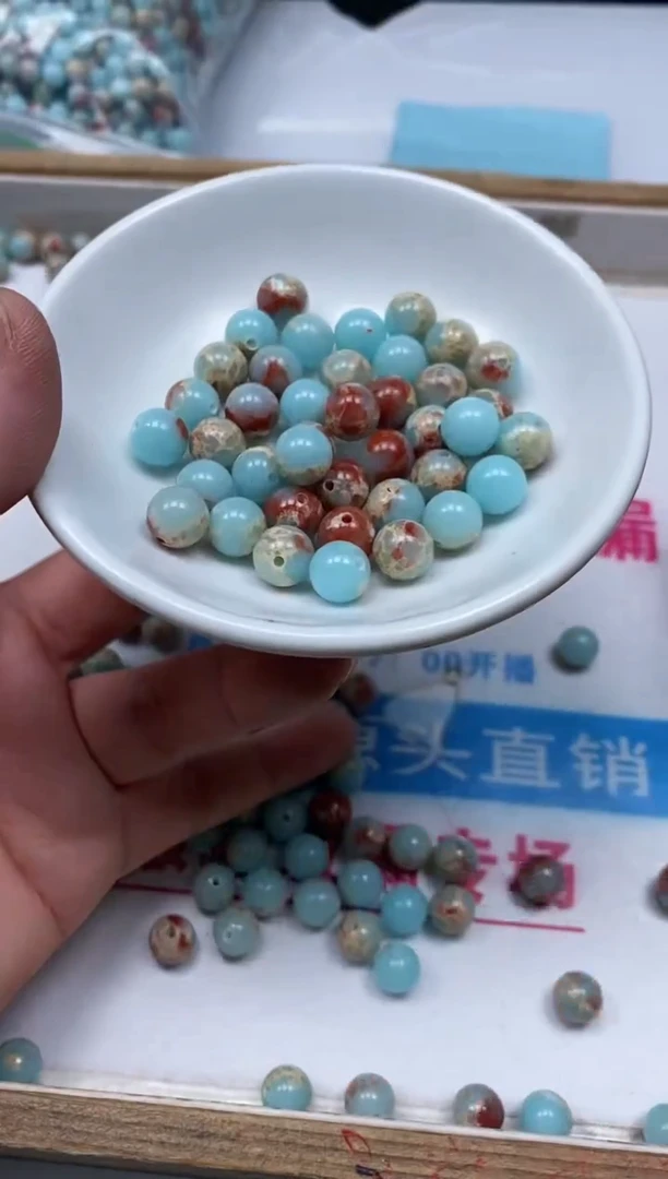 玛瑙/玉髓散珠未镶嵌B726寿山 石8mm30颗9元