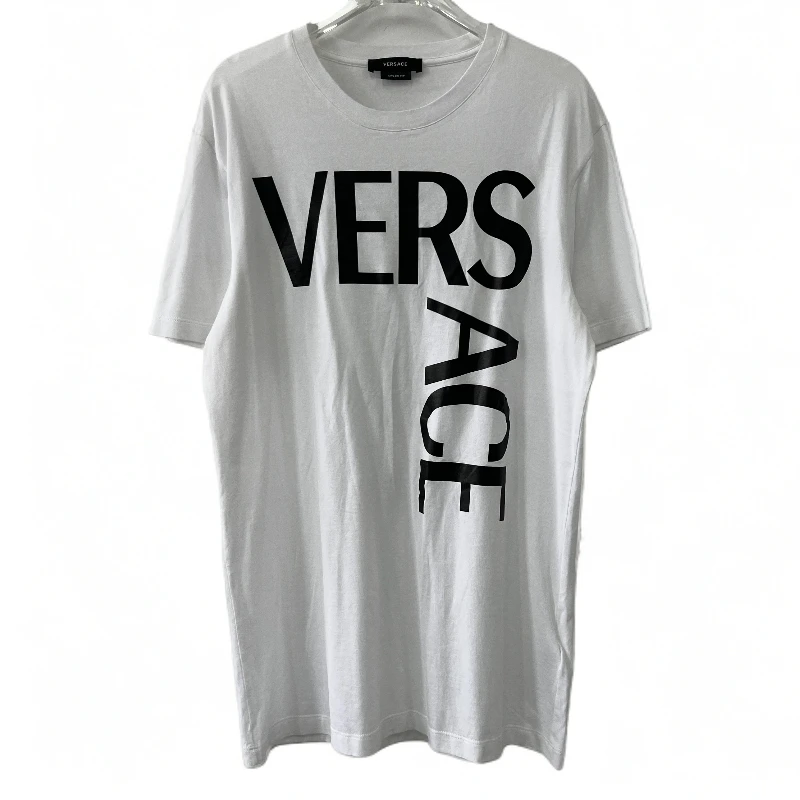 99新 VERSACE/范思哲 白色字母logo圆领短袖 M码/未使用/    9135