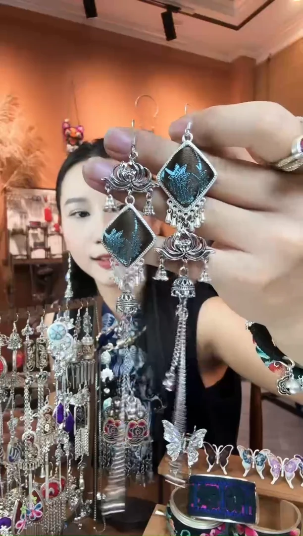 刺绣纯手工民族风耳环