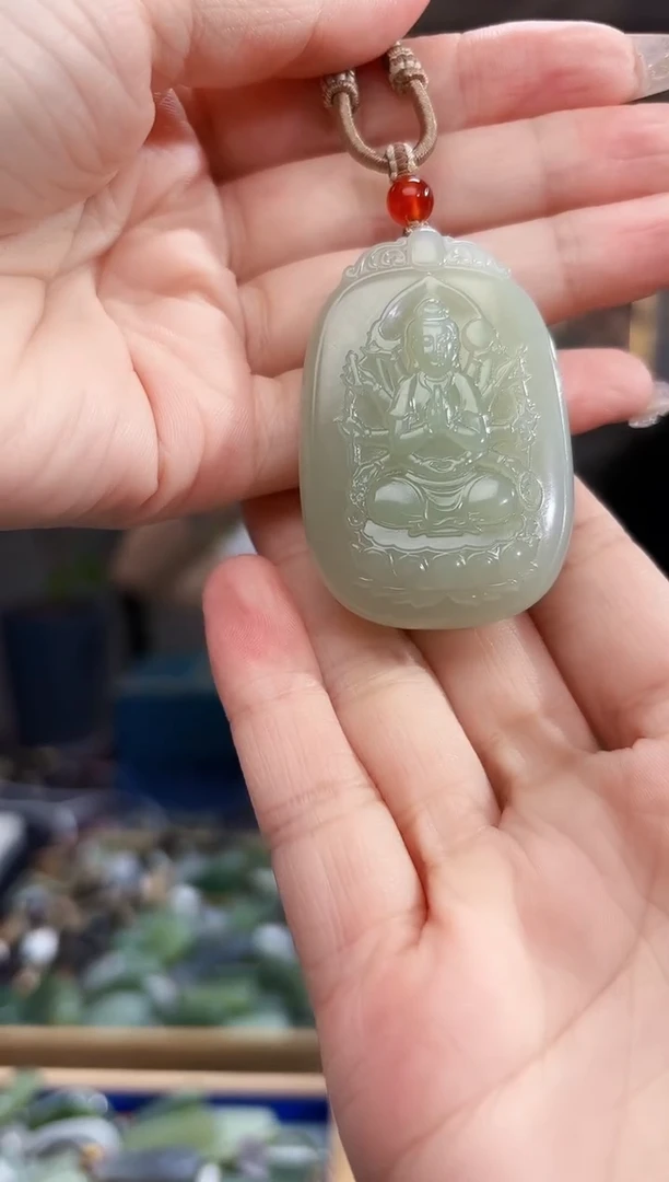 和田玉未镶嵌挂件拍一发一