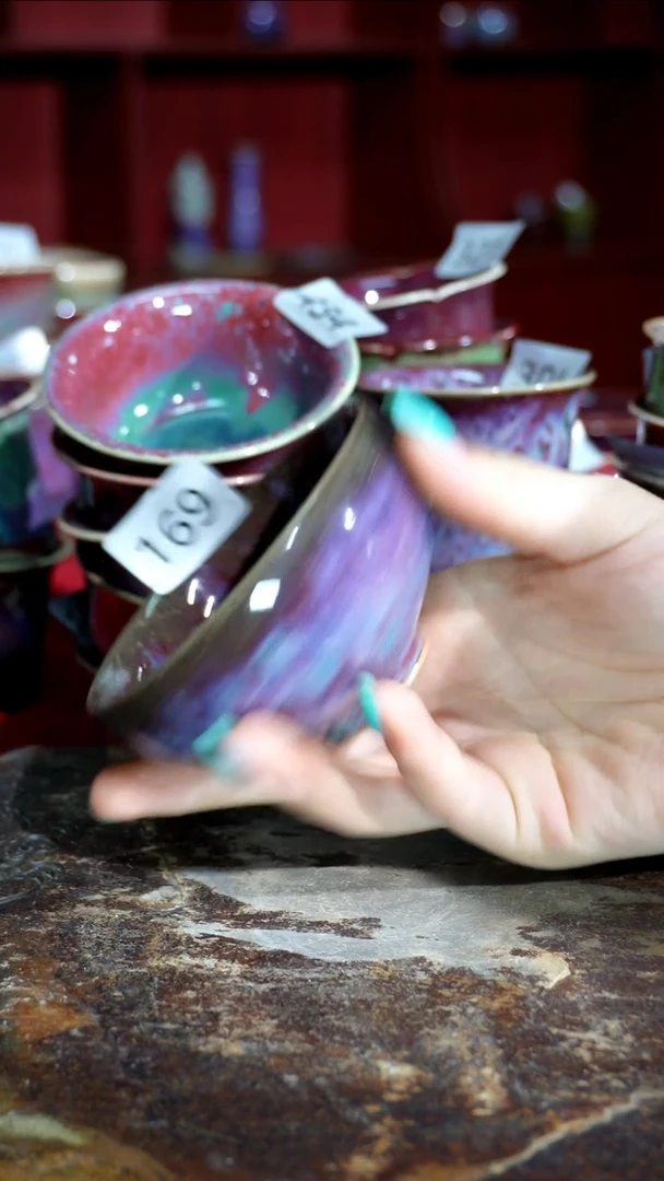 摆件精品窑变钧瓷茶器