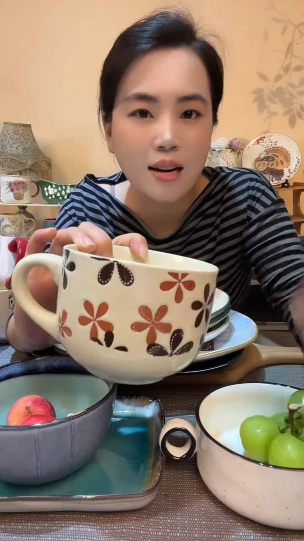 瓷片早餐杯 微瑕介意勿拍