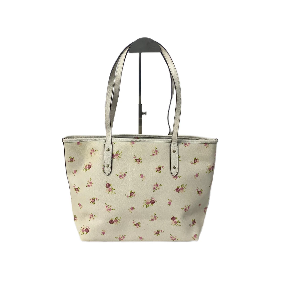 95新 COACH/蔻驰 PVC碎花拼皮单肩手提托特包 AF-2459-C