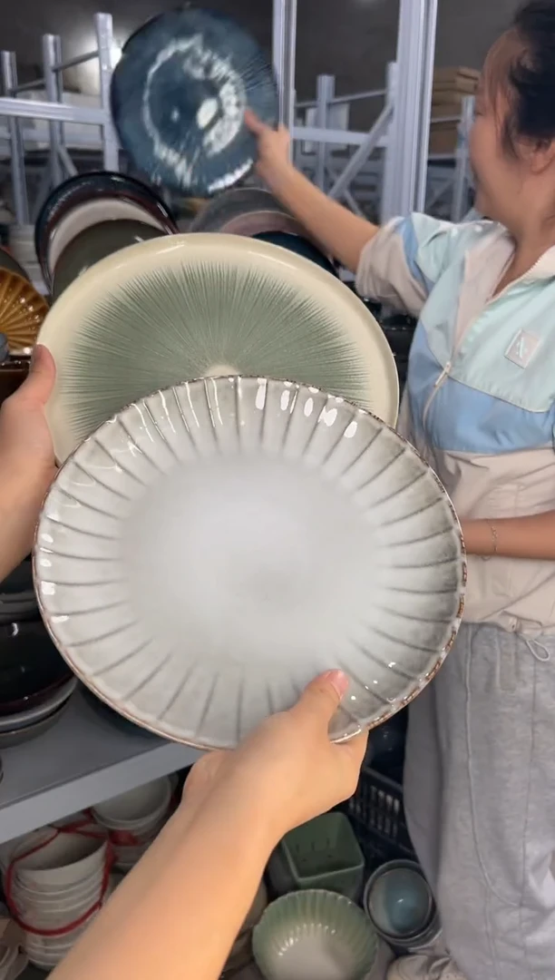陶瓷外贸尾货瑕疵满20包邮X2 大盘10.5英寸