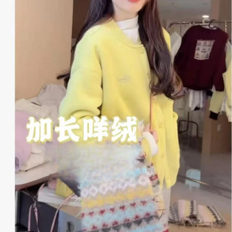 热被窝 长咩绒2.0加绒加厚定制气质时尚休闲外套显瘦开衫外套