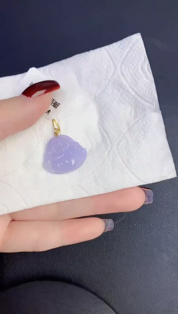 颈饰18K金镶嵌翡翠缅甸天然翡翠a货