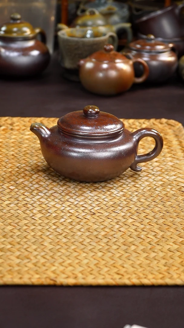 茶壶紫砂纯自然柴烧