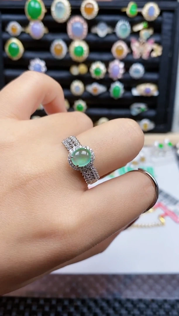 银S925镶嵌戒指翡翠40