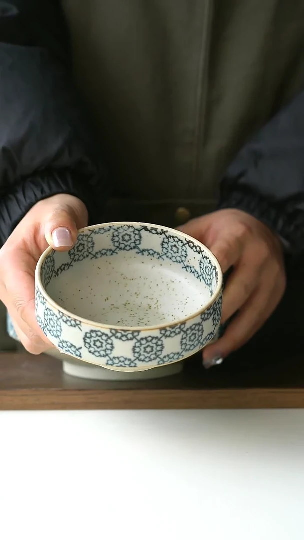 【闪购商品】陶瓷绣球高足甜品碗11cm@4-2@