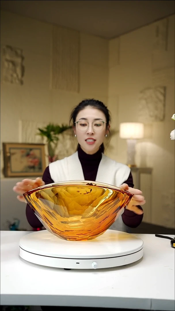 手工艺品琉璃琥珀色元宝果斗