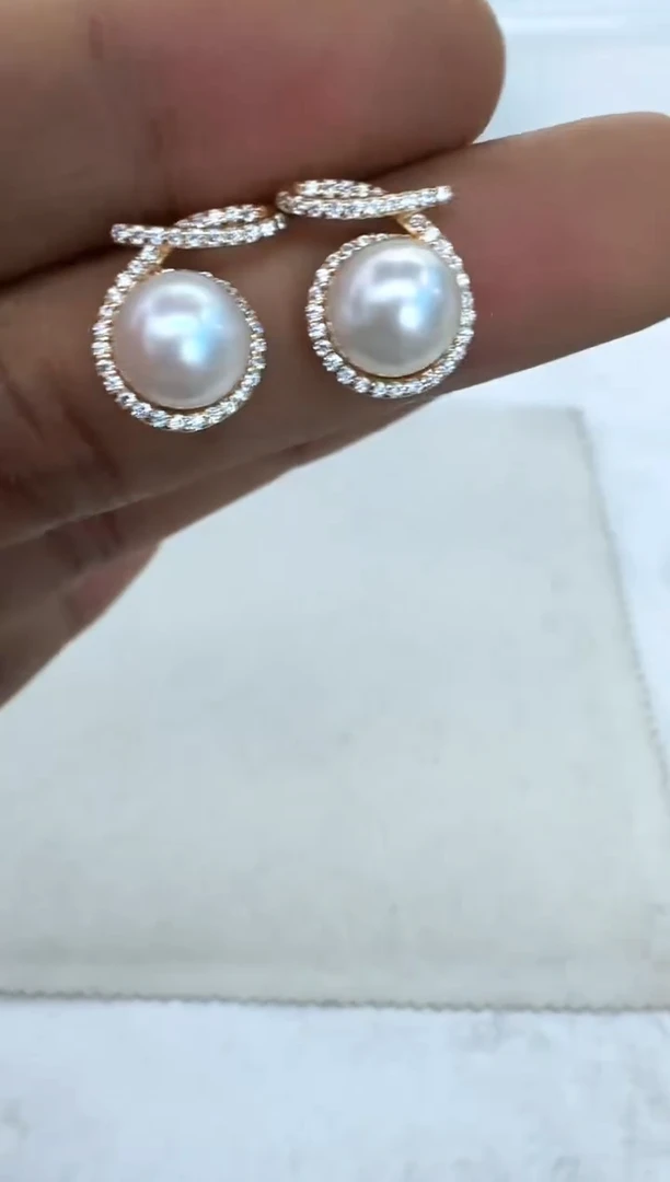 【闪购商品】海水珍珠耳饰银S925镶嵌耳钉