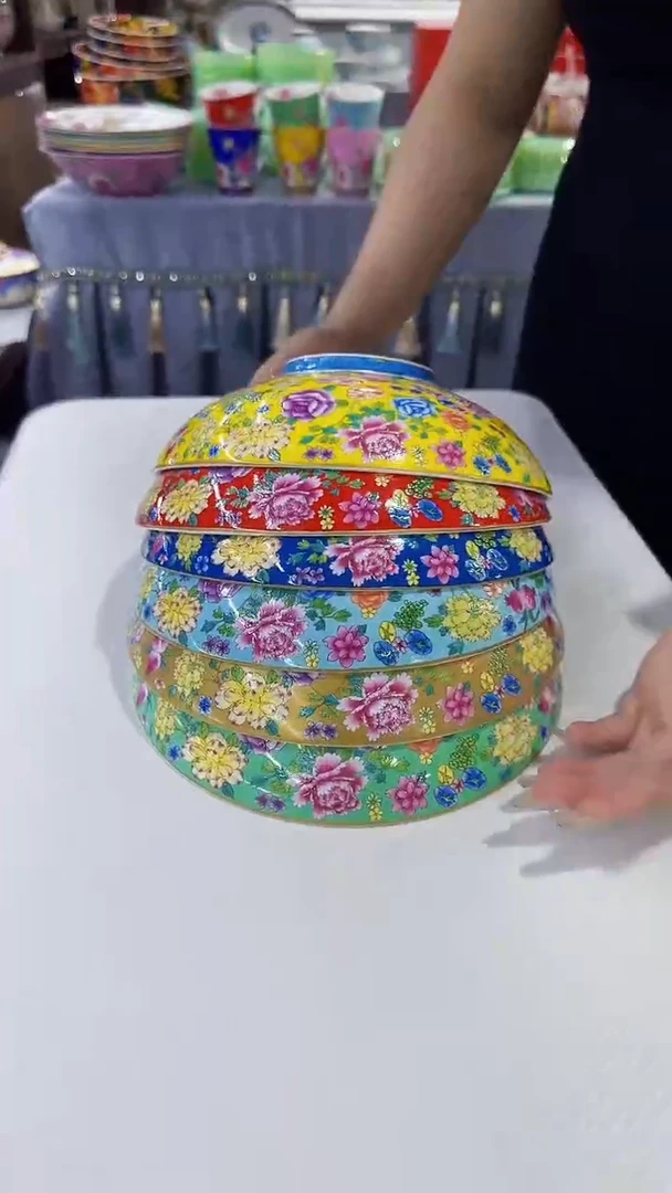 瓷片8.5英寸元宝盘6个景德镇混色