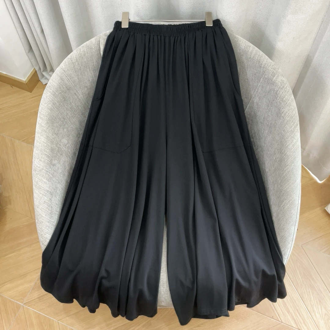 【希辰】微胖大码简约休闲薄款垂感阔腿裙裤女 11236