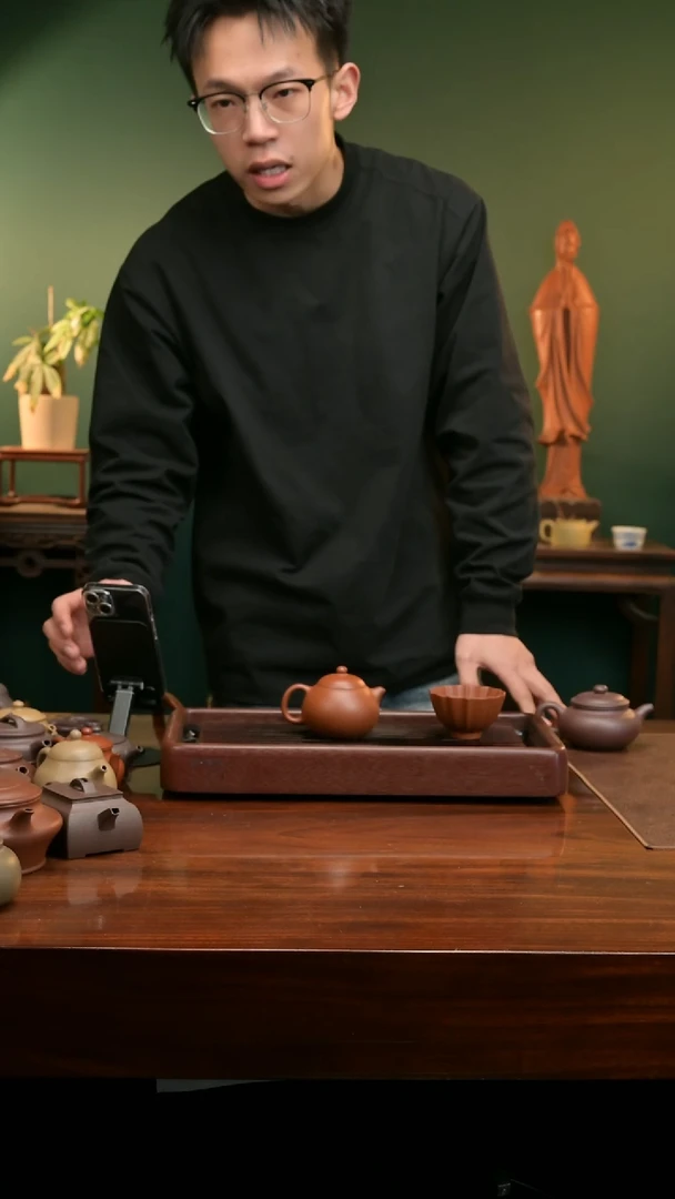 【闪购商品】紫砂茶壶心经杯80cc底槽青