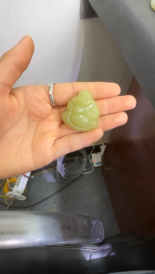 和田玉未镶嵌吊坠(不含链)若羌黄口弥勒佛挂件（产地直发）