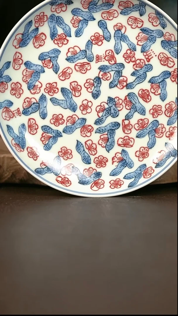 手绘 高温现代瓷  气窑  好事发生 壶承17.5cm
