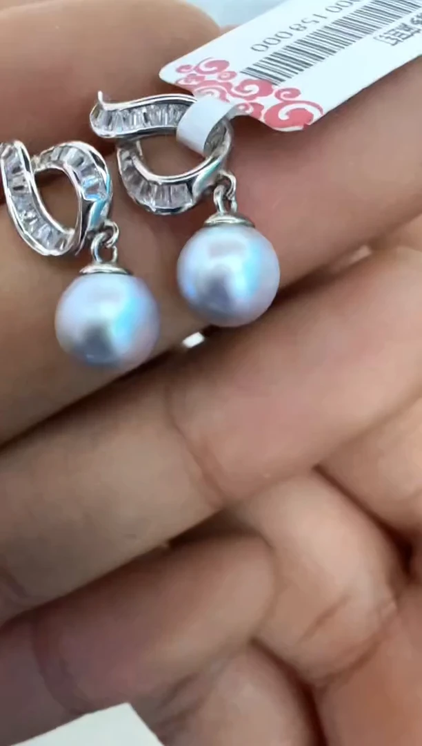 【闪购商品】海水珍珠耳饰银S925镶嵌耳钉